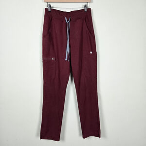 Figs Womens Yola Scrub Pants Size S Burgundy Medical Drawstring Stretch Nurse